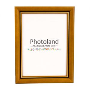 Brown wooden frame, with gold stripe - A4 (29.7x21cm) size - 2cm wide