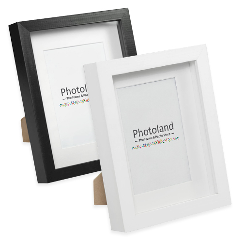 Box wooden frames - matted 4x6" (10x15cm) size - black or white